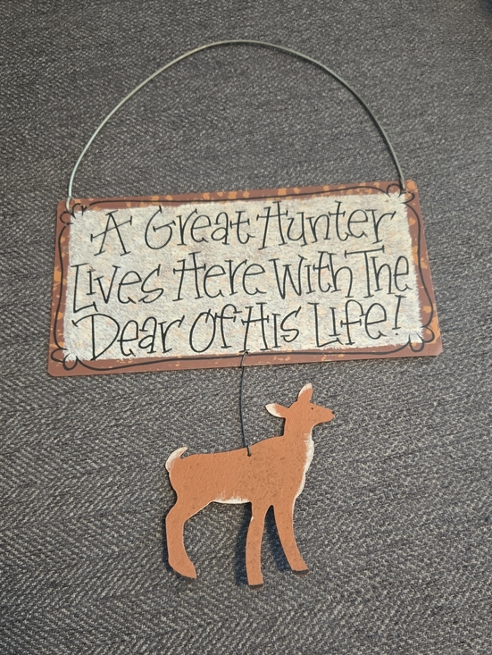 Other - Rust Brown Deer Wall Sign – 'A Great Hunter Lives Here'